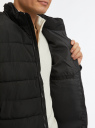 Куртка стеганая с воротником-стойкой oodji для мужчины (черный), 1L111053M-1/44330N/2900N