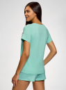 Пижама принтованная с шортами oodji для женщины (зеленый), 56002213-3/44135N/6520P