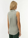 Топ вискозный с рубашечным воротником oodji для Женщины (зеленый), 14911009B/26346/6000N