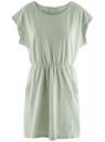 Платье трикотажное с резинкой на талии oodji для Женщины (зеленый), 14008019B/45518/6000N