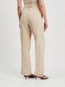 Брюки прямые из смесового льна oodji для Женщины (бежевый), 21701103/16009/3301N