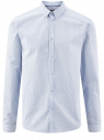 Рубашка принтованная из хлопка oodji для мужчины (синий), 3B110027M/19370N/1075G