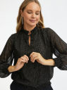 Блузка принтованная из полупрозрачной ткани oodji для женщины (черный), 11411242-1/51615/2991D