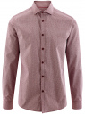 Рубашка хлопковая в мелкую графику oodji для мужчины (красный), 3L110288M/19370N/1049G