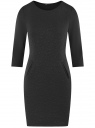 Платье трикотажное с рукавом 3/4 oodji для Женщины (черный), 24001100-4/46435/2900N
