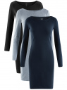 Платье облегающего силуэта (комплект из 3 штук) oodji для женщины (разноцветный), 14001183T3/46148/19G2N