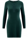 Платье с декоративной вставкой oodji для женщины (зеленый), 73912220/33506/6900N