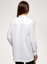 Рубашка свободного силуэта с лампасами oodji для женщины (белый), 13K01012/26357/1029B