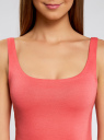 Платье трикотажное на тонких бретелях oodji для Женщины (розовый), 14015007-4B/45456/4D00N