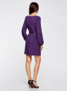 Платье вискозное базовое с ремнем oodji для Женщина (фиолетовый), 11900150-8B/42540/8800N