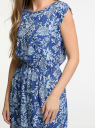 Платье вискозное с коротким рукавом oodji для Женщины (синий), 11910073-8B/26346/7570F