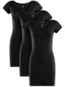 Комплект из трех трикотажных платьев oodji для женщины (черный), 14001182T3/47420/2900N