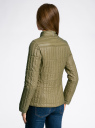 Куртка приталенная с воротником-стойкой oodji для женщины (зеленый), 20204053/33445/6600N
