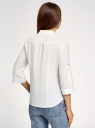 Блузка из струящейся ткани с регулировкой длины рукава oodji для женщины (белый), 11403225-10B/46123/1200N