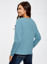 Свитшот хлопковый базовый oodji для Женщины (синий), 14808015B/46151/7300N