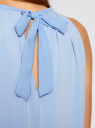 Платье прямое с завязками на спине oodji для женщины (синий), 24005125/42788/7000N