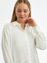 Блузка удлиненная оверсайз oodji для женщины (белый), 11411229/46724/1201N