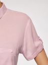 Блузка из вискозы с нагрудными карманами oodji для Женщины (розовый), 11400391-4B/24681/4000N