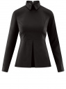 Блузка базовая с баской oodji для Женщины (черный), 11400444B/42083/2900N