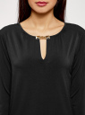 Трикотажная блузка oodji для женщины (черный), 21301390/43121/2900N