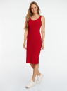 Платье-майка трикотажное oodji для Женщины (красный), 14015007-2B/47420/4501N