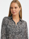 Блузка из прозрачной ткани с нагрудными карманами oodji для Женщины (серый), 11411241/50317/2523E
