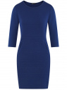 Платье трикотажное с рукавом 3/4 oodji для женщины (синий), 24001100-3/45284/7500N
