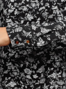 Блузка вискозная с декоративными завязками oodji для Женщина (черный), 11411118/24681/2912F