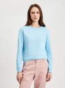 Свитшот хлопковый базовый oodji для Женщины (синий), 14808015B/46738N/7001N