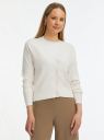 Кардиган фактурной вязки свободного силуэта oodji для Женщины (белый) Кардиган фактурной вязки свободного силуэта oodji для Женщины (белый), 63212609/49392/1200N