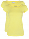Комплект из двух базовых футболок oodji для Женщины (желтый), 14701008T2/46154/6700N
