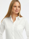 Рубашка базовая из хлопка oodji для Женщина (белый), 13K03007B/26357/1000N