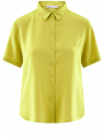 Блузка вискозная с короткими рукавами oodji для Женщины (зеленый), 11411137B/14897/6A01N