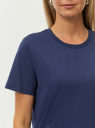 Футболка хлопковая прямого силуэта oodji для Женщины (синий) Футболка хлопковая прямого силуэта oodji для Женщины (синий), 14701117/47885N/7800N