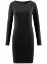 Платье трикотажное облегающего силуэта oodji для Женщины (черный), 14001183B/46148/2900N