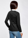Блузка из хлопка с баской oodji для женщины (черный), 11400444-1/26357/2910D