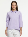 Рубашка свободного силуэта с асимметричным низом oodji для Женщина (фиолетовый), 13K11002-1B/42785/8004N