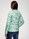 Куртка стеганая с круглым вырезом oodji для женщины (зеленый), 10204040-1B/42257/6560O