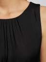 Платье макси с резинкой на талии и завязками oodji для женщины (черный), 21900323-1/42873/2900N