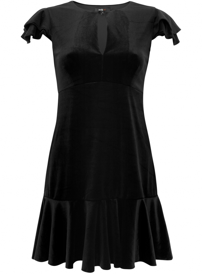Трикотажное платье oodji для женщины (черный), 14005001/45016/2900N