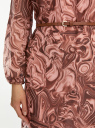 Платье из струящейся ткани с ремнем oodji для Женщина (золотой), 11900150-16B/42816/9554O