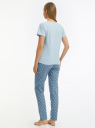 Пижама хлопковая с брюками oodji для женщины (синий), 56002200-19/47885N/7070O