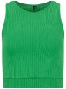 Топ укороченный в рубчик oodji для женщины (зеленый), 15F15001/46412/6A00N