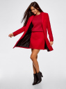 Пальто классическое прямого силуэта oodji для Женщины (красный), 10104045-1/45628/4500N