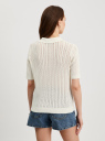 Джемпер-поло ажурной вязки oodji для Женщины (белый), 73812661/51227/1200N
