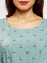 Платье вискозное без рукавов oodji для Женщины (зеленый), 11910073B/26346/6529F
