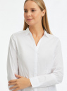 Рубашка базовая с V-образным вырезом oodji для женщины (белый), 13K02001B/42083/1000N