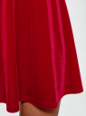 Юбка расклешенная из бархата oodji для Женщина (красный), 14102007-1B/48621/4500N