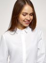 Рубашка свободного силуэта с лампасами oodji для женщины (белый), 13K01012/26357/1029B
