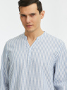 Рубашка из смесового льна с длинным рукавом oodji для мужчины (белый), 3B320002M-6/50875N/1070S